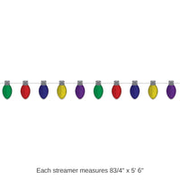 12 Pack Bulk Christmas Light Bulb Streamer