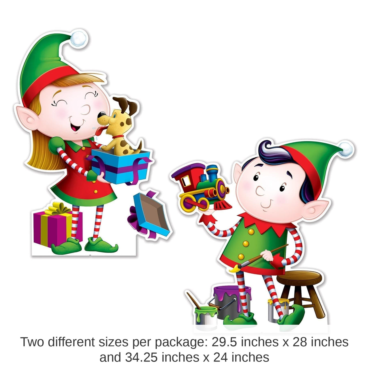 8 Pack Bulk Elves Stand-Up Decorations