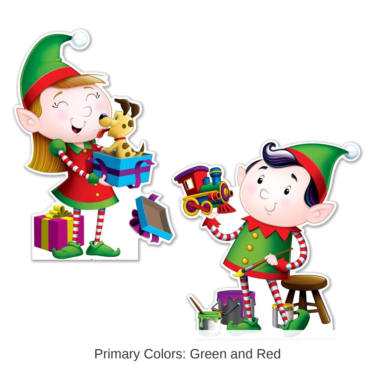 8 Pack Bulk Elves Stand-Up Decorations