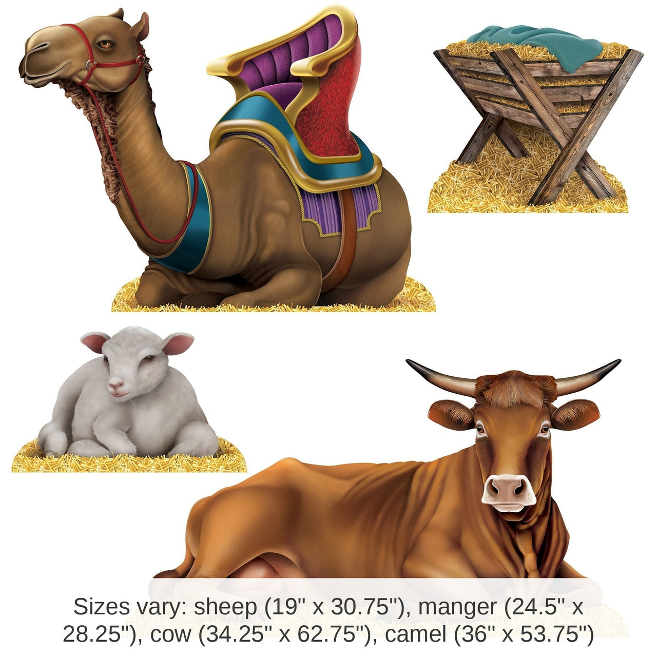 16 Pack Bulk Nativity Scene Stand-Ups