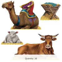 16 Pack Bulk Nativity Scene Stand-Ups