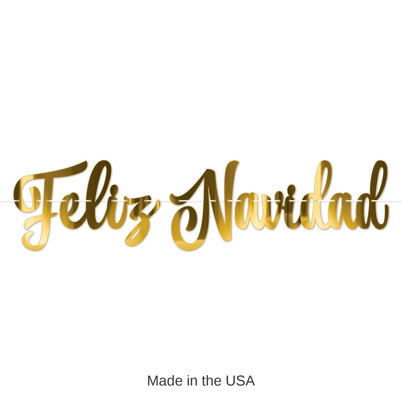 12 Pack Bulk Foil Feliz Navidad Streamer