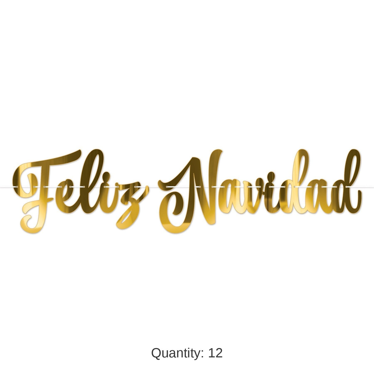 12 Pack Bulk Foil Feliz Navidad Streamer