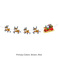 12 Pack Bulk Christmas Santa/Sleigh Streamer
