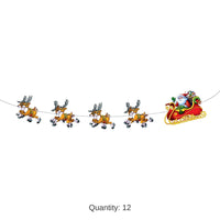 12 Pack Bulk Christmas Santa/Sleigh Streamer