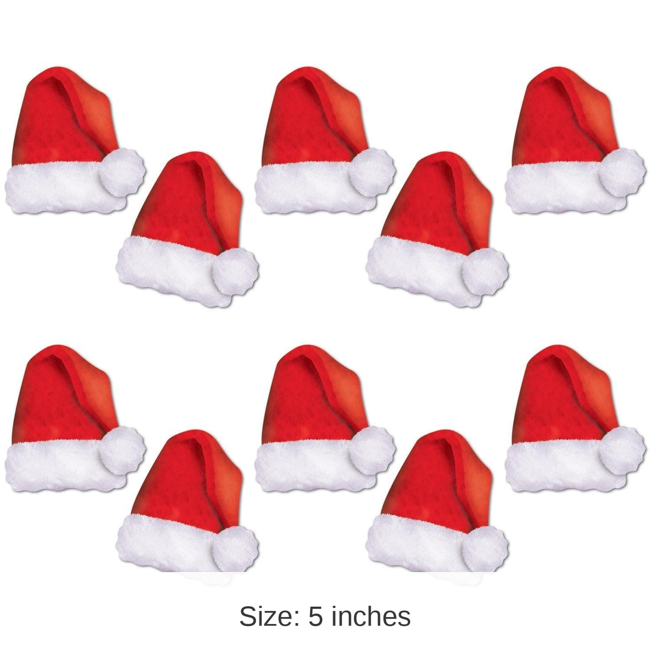 120 Pack Bulk Christmas Mini Santa Hat Cutouts