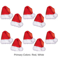 120 Pack Bulk Christmas Mini Santa Hat Cutouts