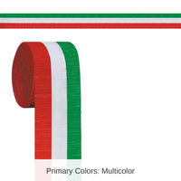 12 Pack Bulk Christmas FR Red - White/Green Crepe Streamer