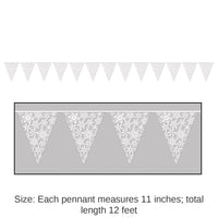12 Pack Bulk Christmas Snowflake Pennant Banner