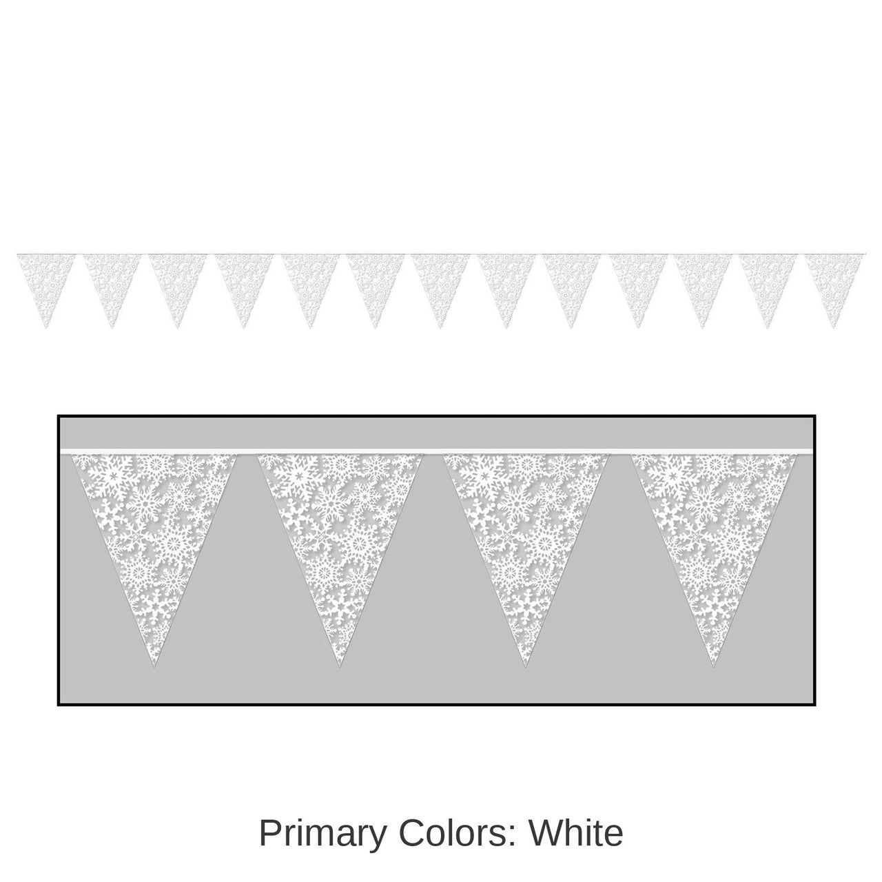 12 Pack Bulk Christmas Snowflake Pennant Banner