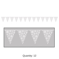 12 Pack Bulk Christmas Snowflake Pennant Banner