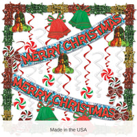 Bulk 29 Piece Merry Christmas Metallic Decorating Kit