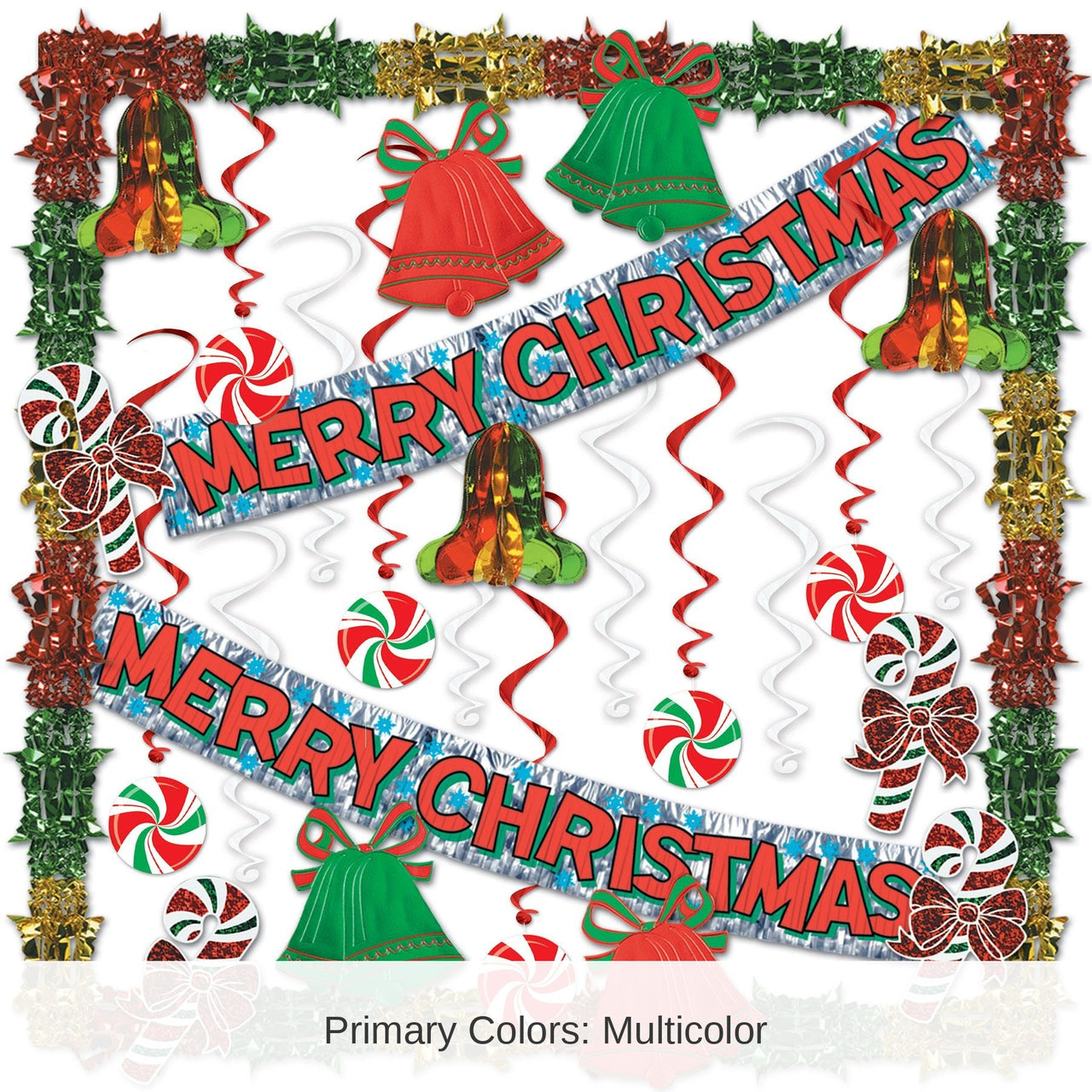 Bulk 29 Piece Merry Christmas Metallic Decorating Kit