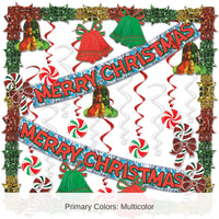 Bulk 29 Piece Merry Christmas Metallic Decorating Kit