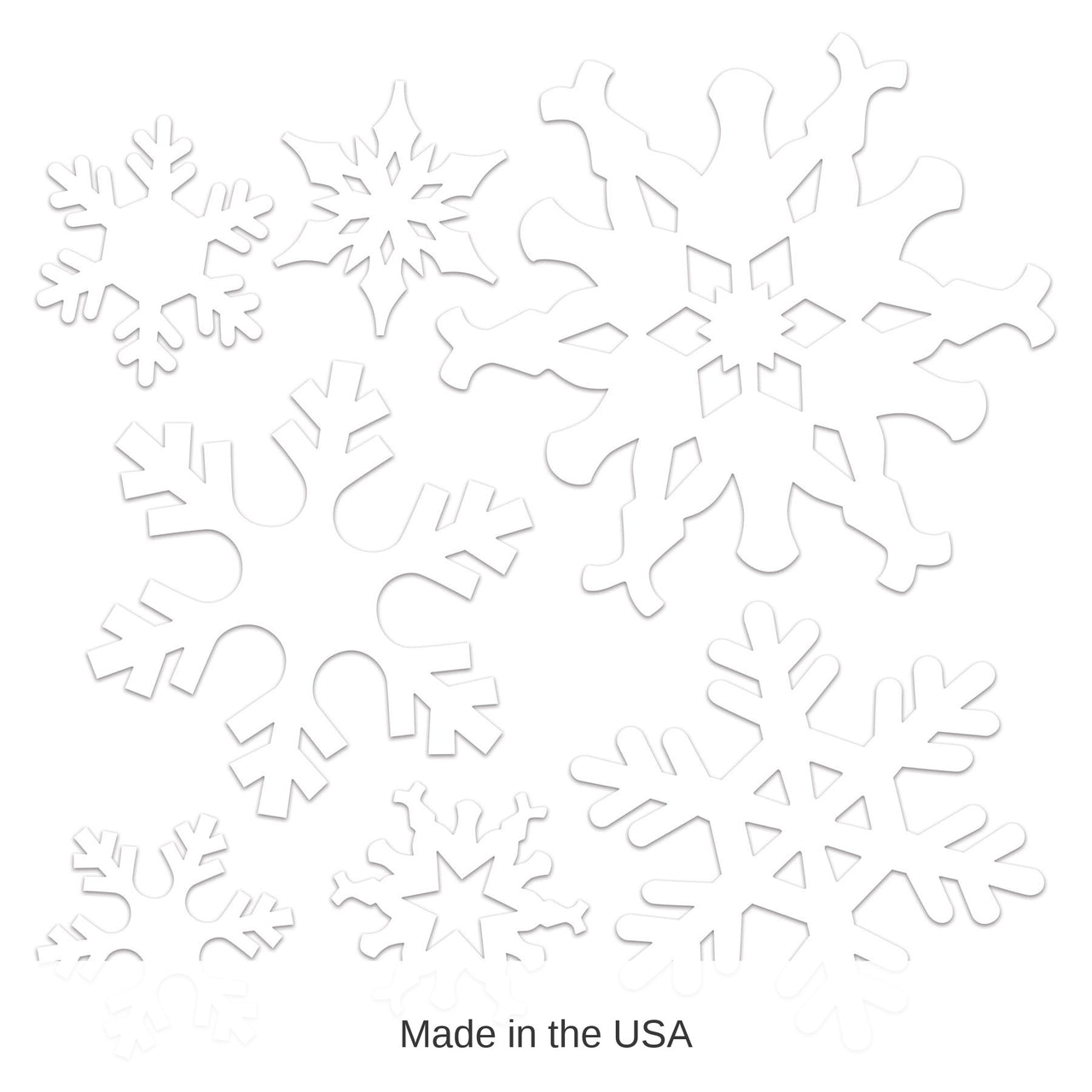 84 Piece Bulk Plastic Die-Cut Snowflakes