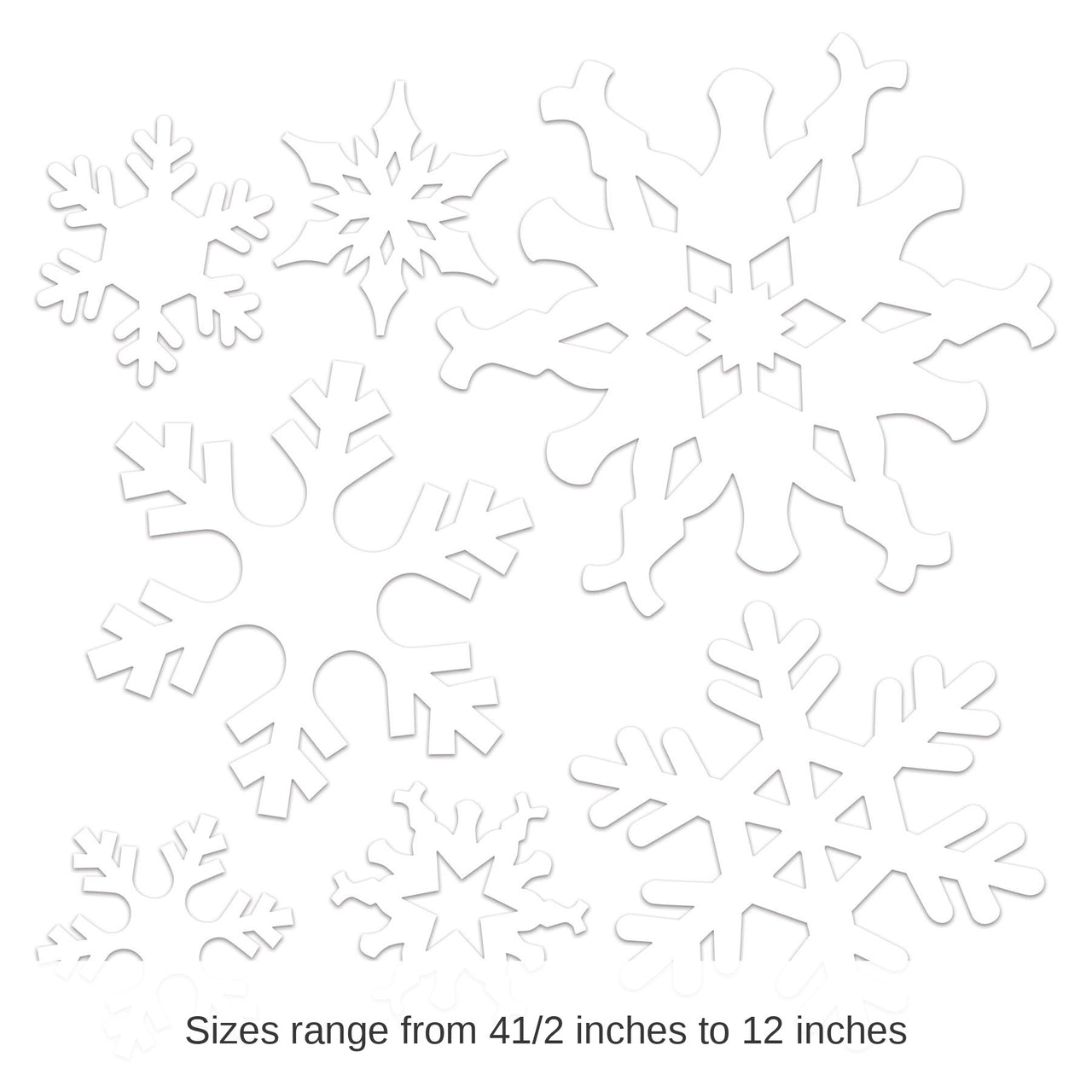 84 Piece Bulk Plastic Die-Cut Snowflakes