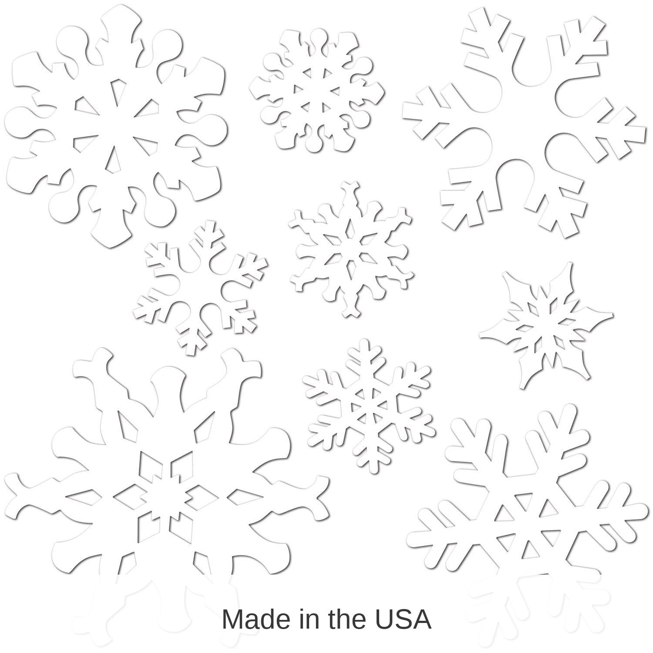 216 Piece Bulk Christmas Snowflake Cutouts- White