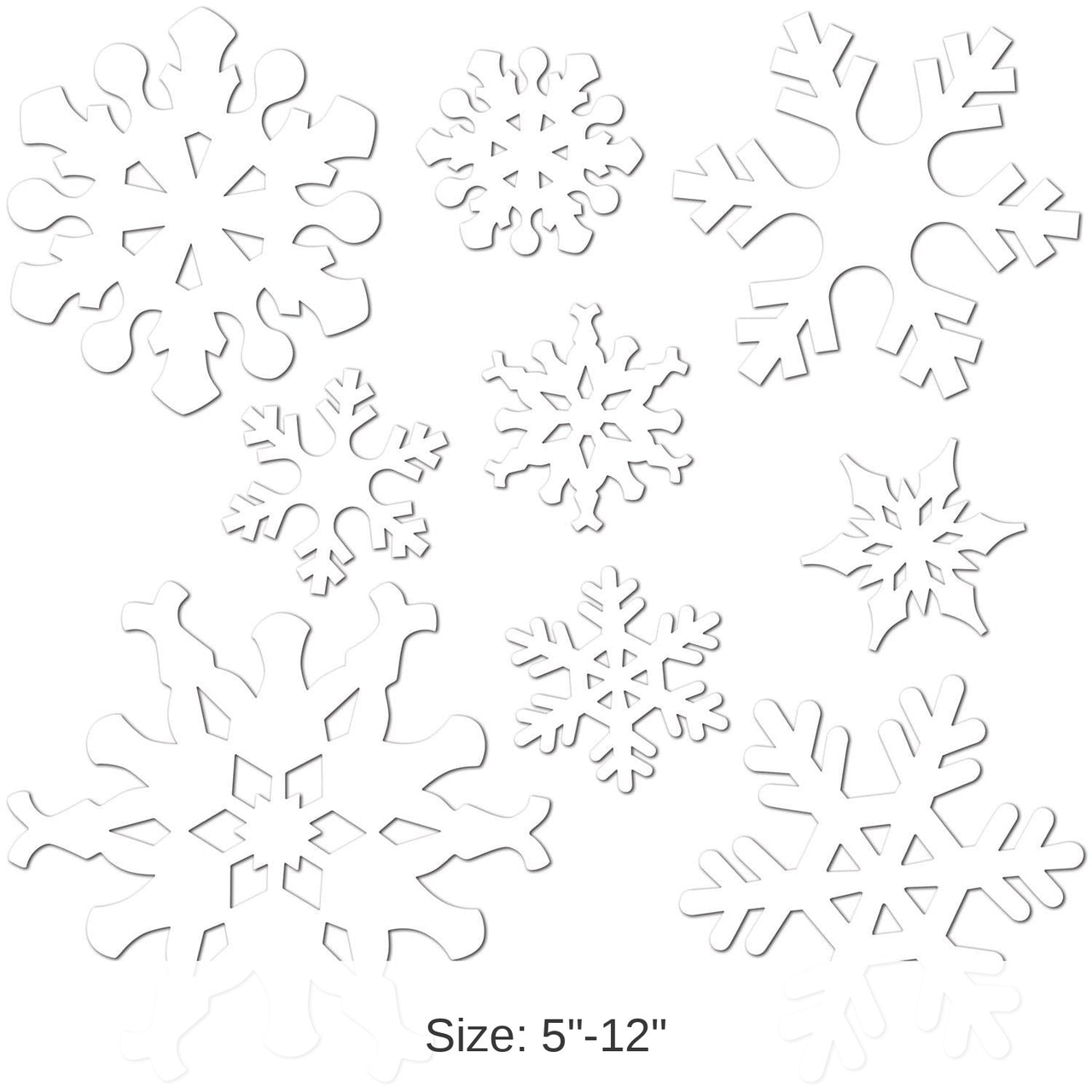 216 Piece Bulk Christmas Snowflake Cutouts- White