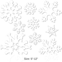 216 Piece Bulk Christmas Snowflake Cutouts- White