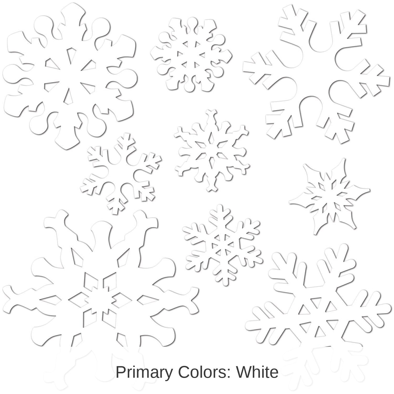 216 Piece Bulk Christmas Snowflake Cutouts- White