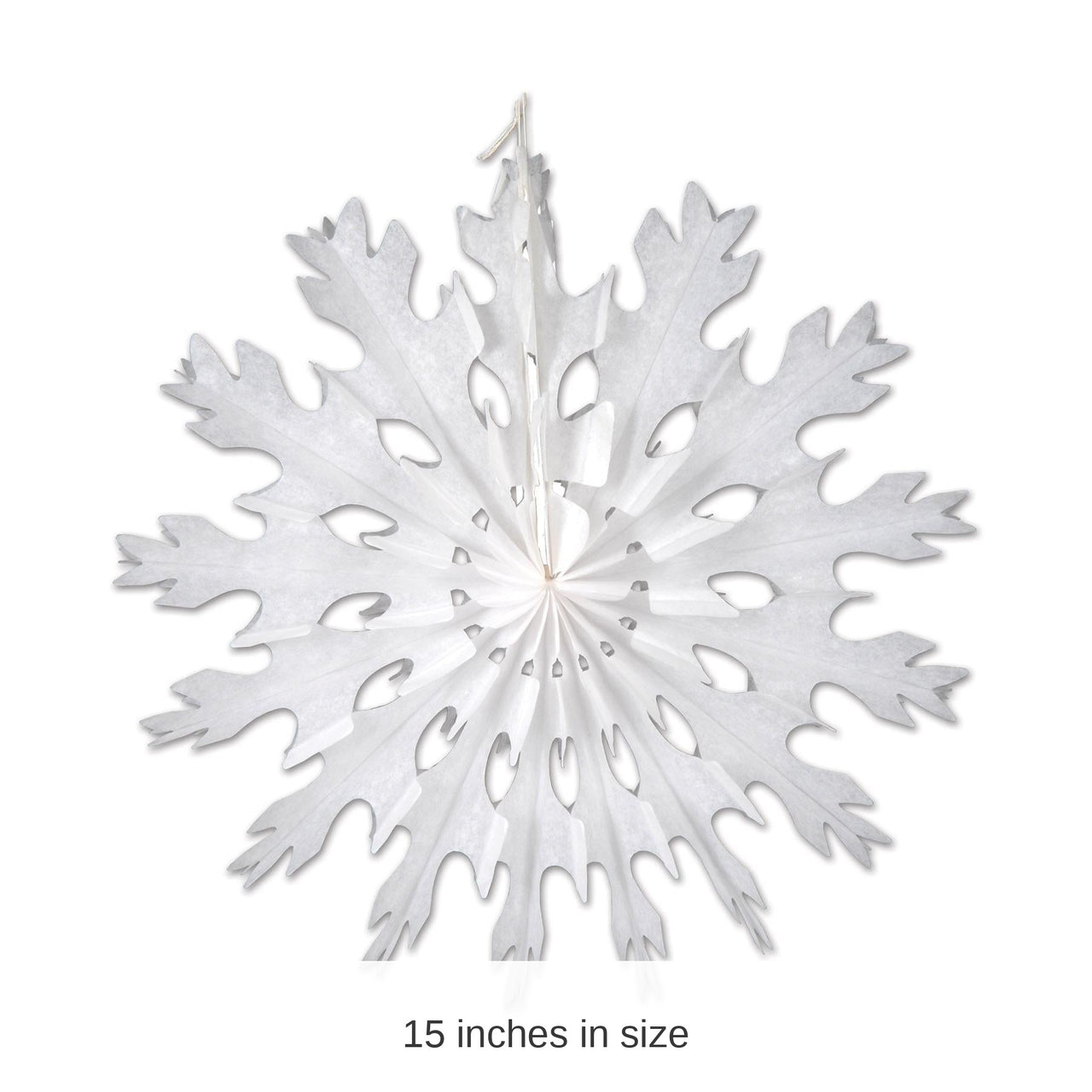 24 Piece Bulk Christmas White Tissue Snowflakes, Asst designs