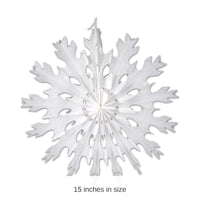 24 Piece Bulk Christmas White Tissue Snowflakes, Asst designs