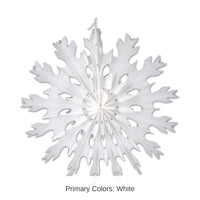 24 Piece Bulk Christmas White Tissue Snowflakes, Asst designs
