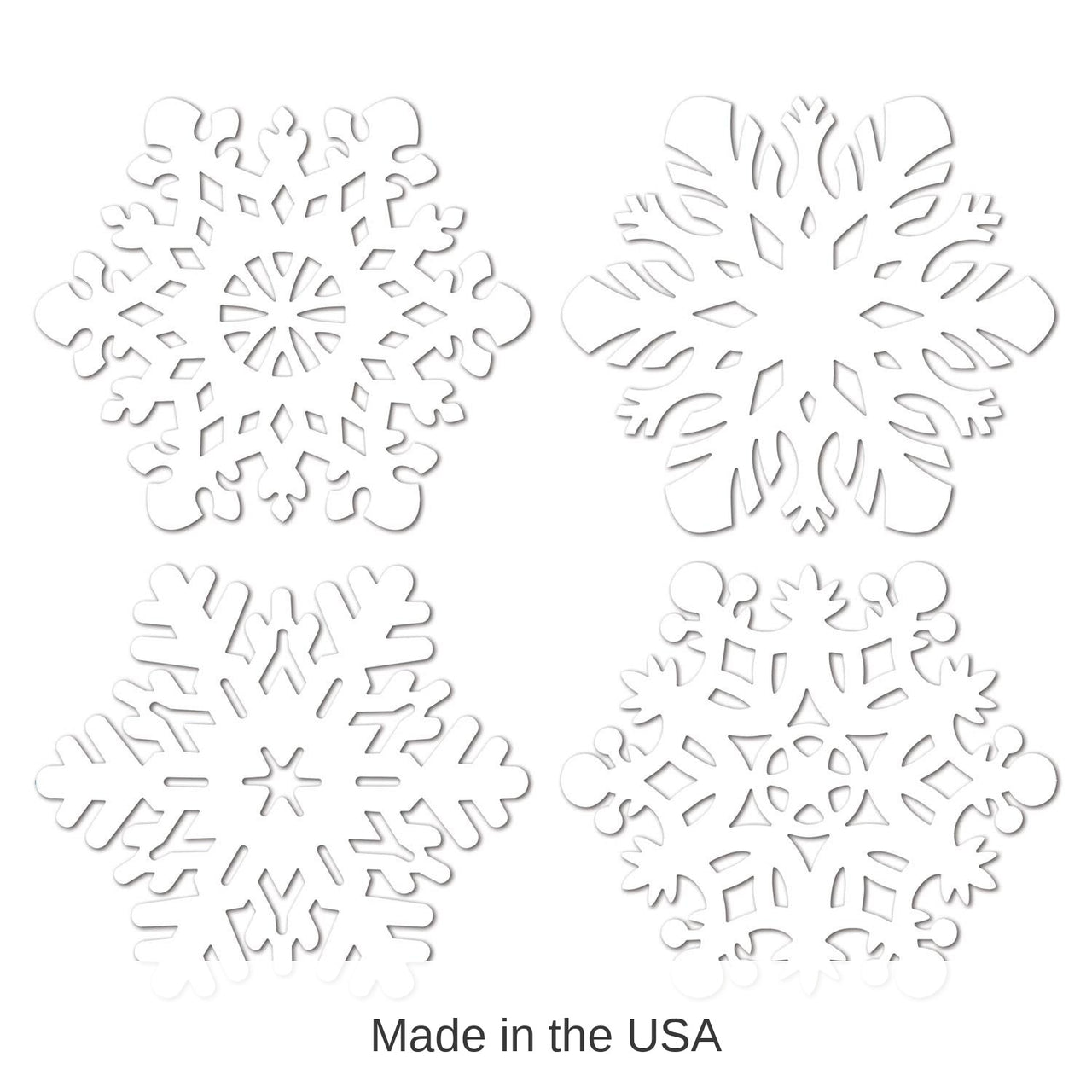 24 Pack Bulk Christmas Die-Cut Snowflakes Decoration