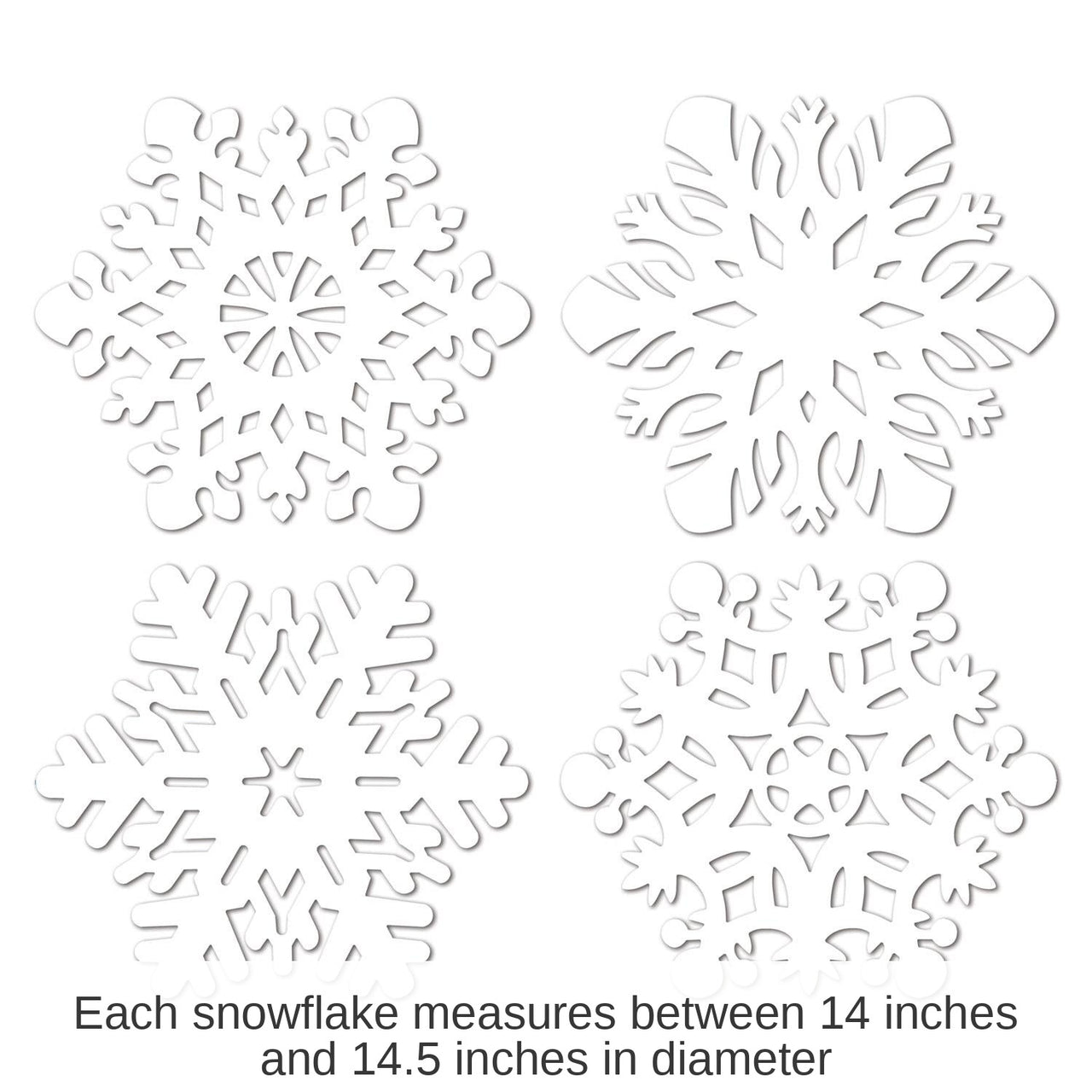 24 Pack Bulk Christmas Die-Cut Snowflakes Decoration