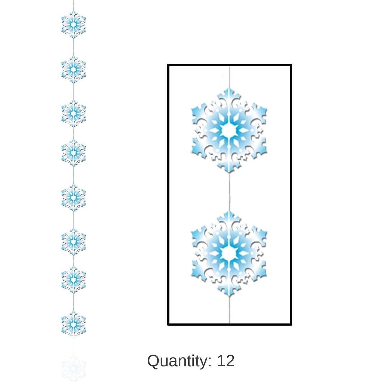 12 Pack Bulk Christmas Snowflake Stringer