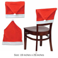 12 Pack Bulk Christmas Santa Hat Chair Cover
