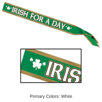 6 Pack Beistle St. Patrick's Day Irish For A Day Satin Sash