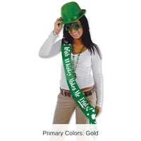 6 Pack Bulk St. Patrick's Day Irish Whiskey Makes Me Frisky! Satn Sash
