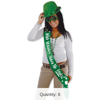 6 Pack Bulk St. Patrick's Day Irish Whiskey Makes Me Frisky! Satn Sash
