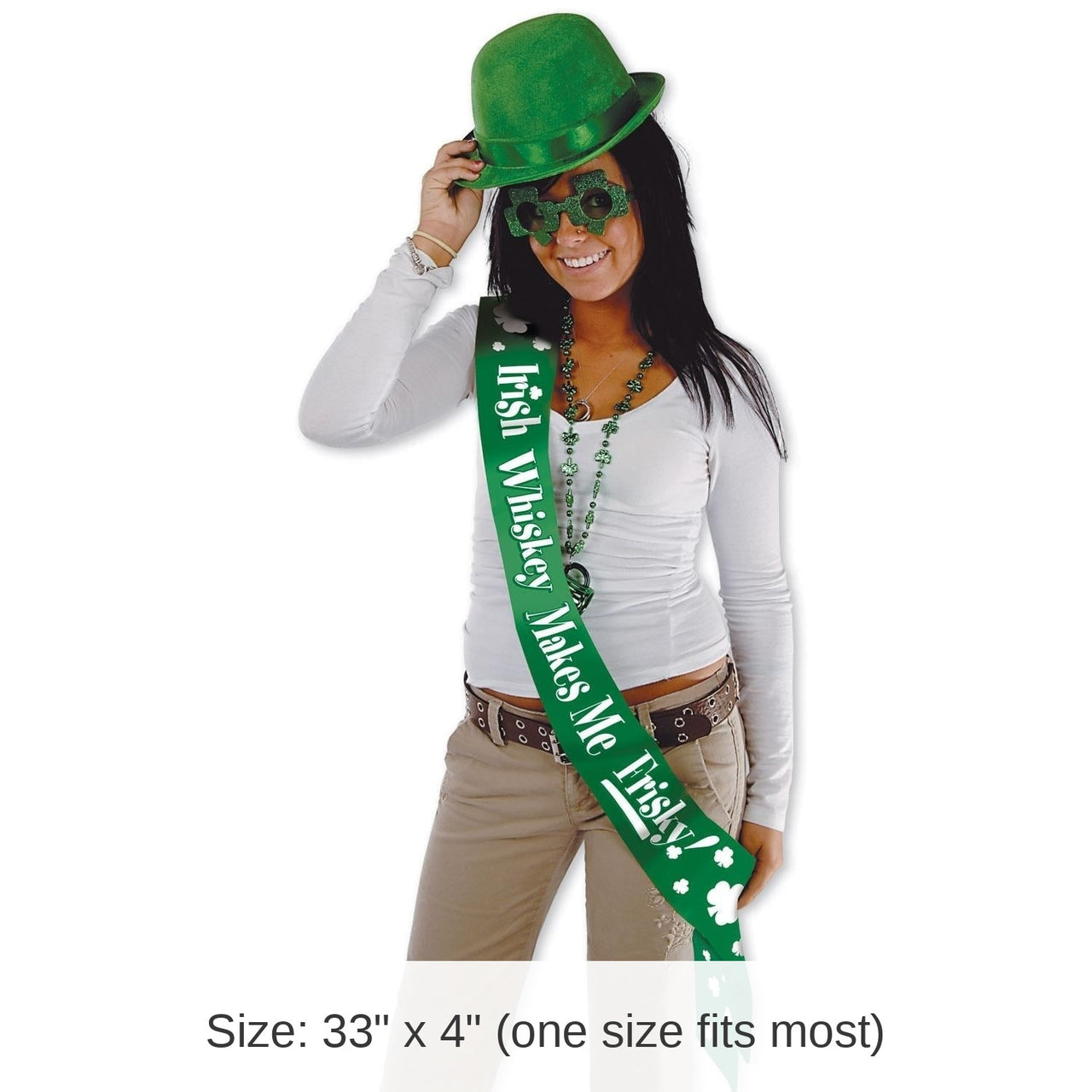 6 Pack Bulk St. Patrick's Day Irish Whiskey Makes Me Frisky! Satn Sash