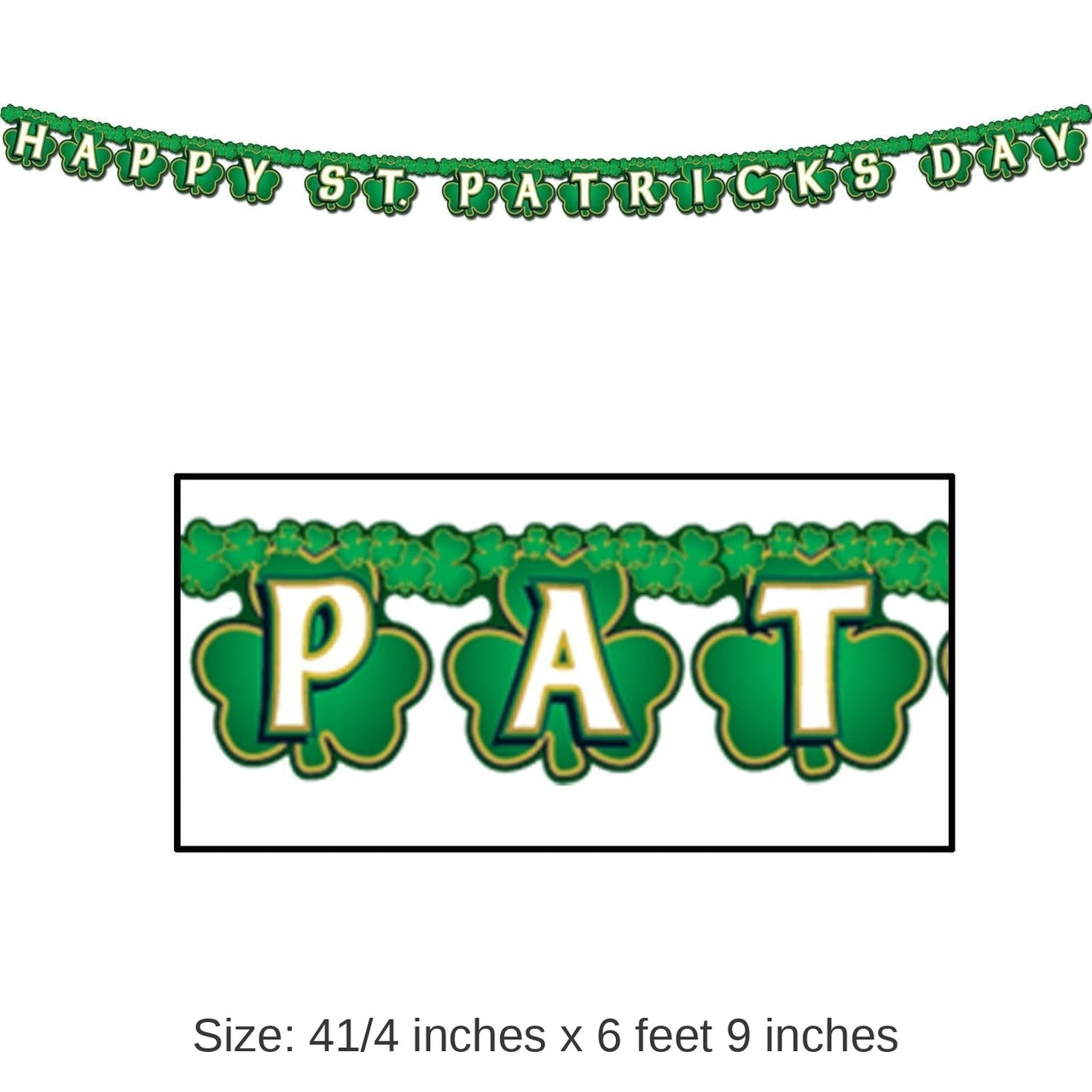 12 Pack Bulk Shamrock Happy St Patrick's Day Streamer