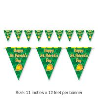 12 Pack Bulk Happy St Patrick's Day Pennant Banner