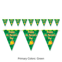 12 Pack Bulk Happy St Patrick's Day Pennant Banner