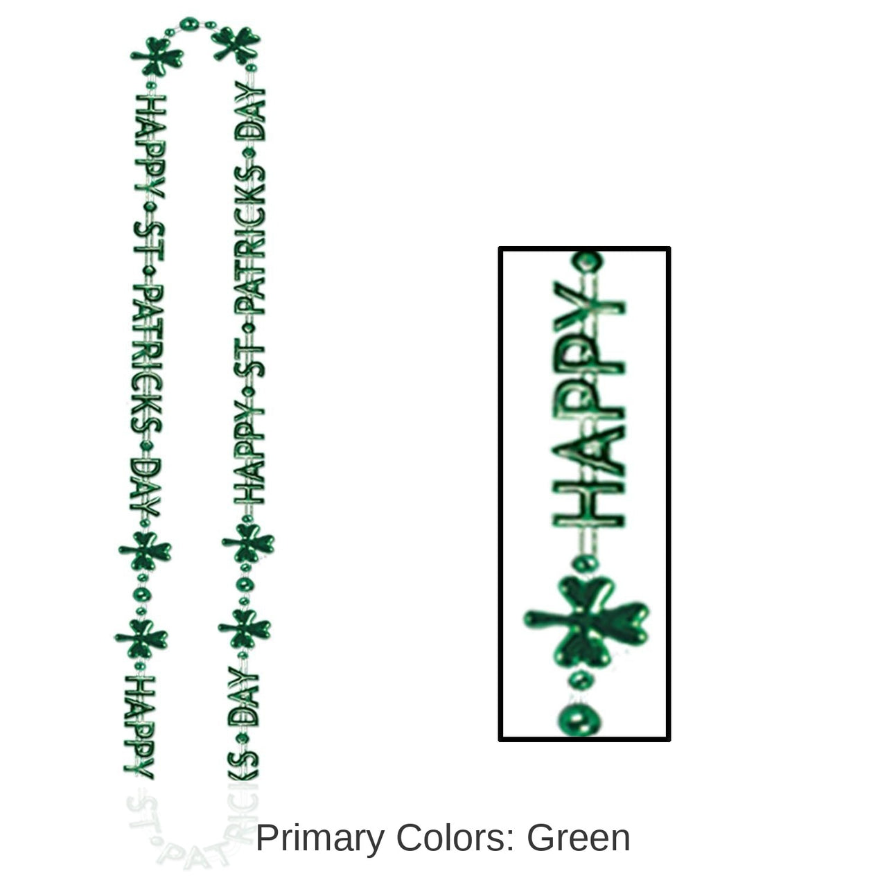 12 Pack Bulk St Patrick's Day Bead Necklace