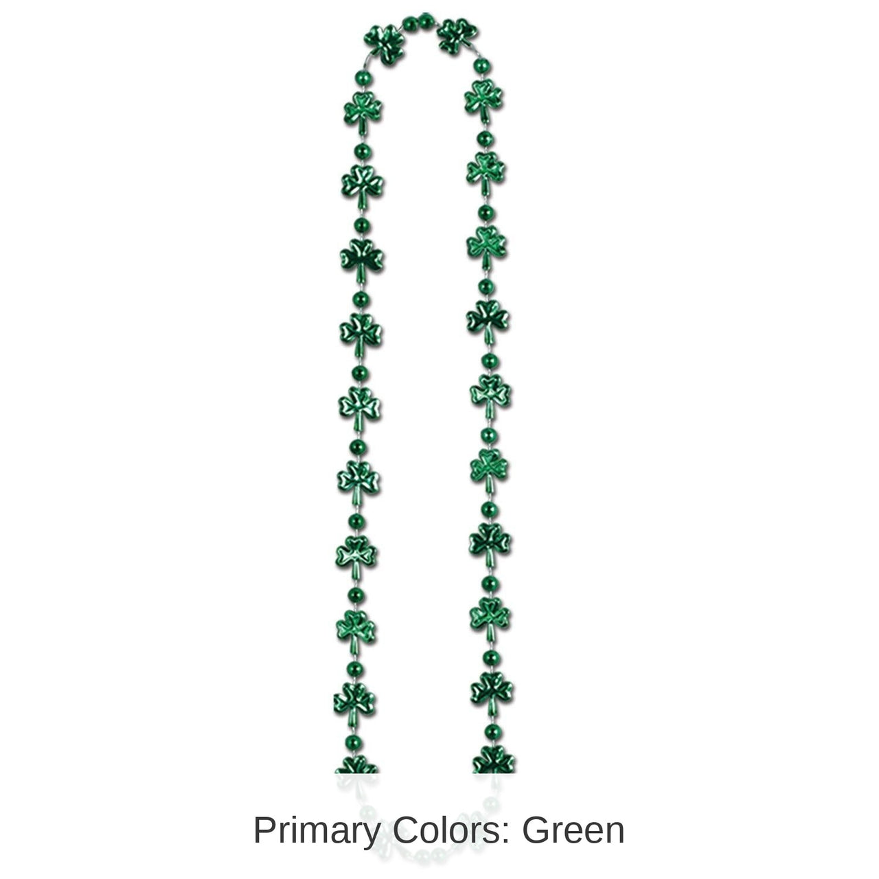 12 Pack Bulk St. Patrick's Day Shamrock Bead Necklaces