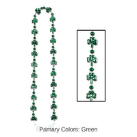 144 Pack Bulk St. Patrick's Day Shamrock Bead Necklaces (144 Bead Necklaces Per Case)