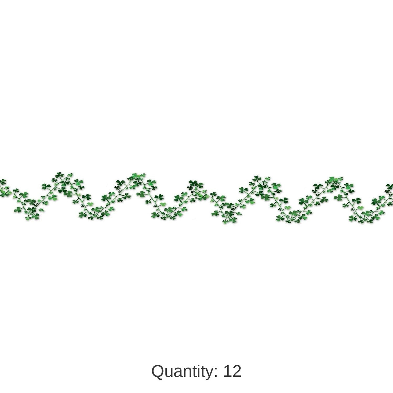 12 Pack Bulk St. Patrick's Day Gleam 'N Flex Shamrock Garland