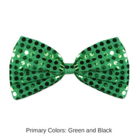 12 Pack Bulk St. Patrick's Day Green Glitz 'N Gleam Bow Tie