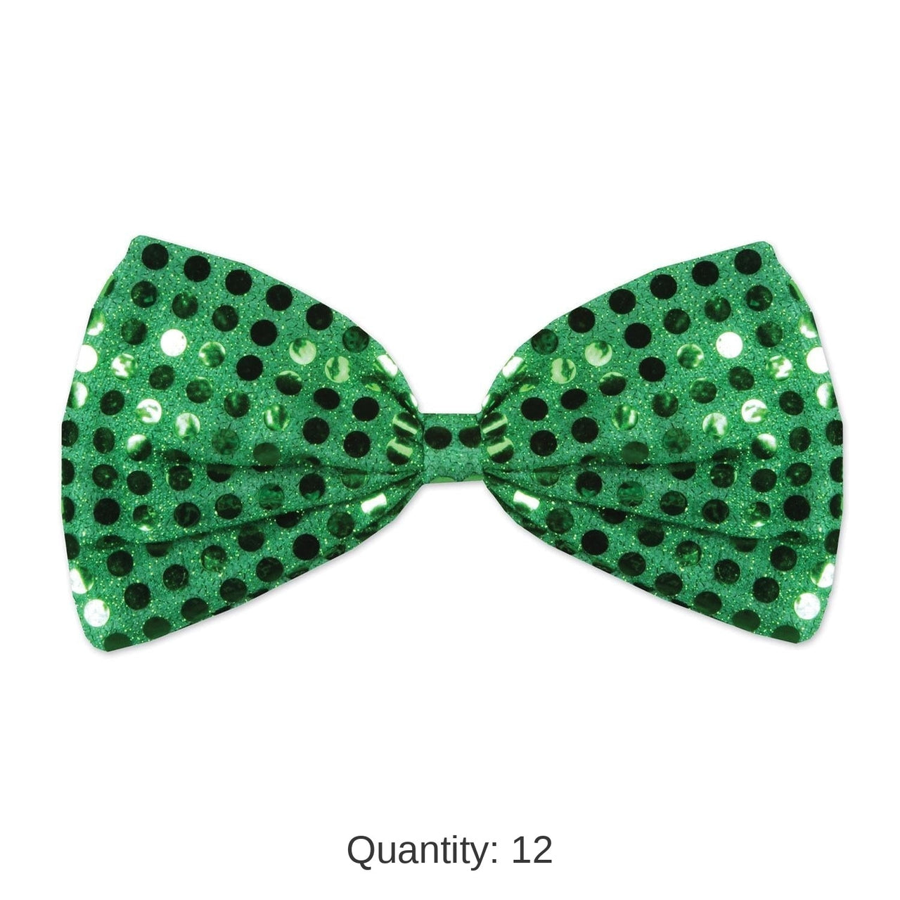 12 Pack Bulk St. Patrick's Day Green Glitz 'N Gleam Bow Tie