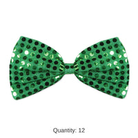 12 Pack Bulk St. Patrick's Day Green Glitz 'N Gleam Bow Tie