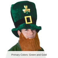 6 Pack Bulk St. Patrick's Day Plush Leprechaun Hat with Beard