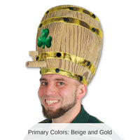 6 Pack Bulk St. Patrick's Day Plush Shamrock Beer Barrel Hat