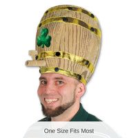 6 Pack Bulk St. Patrick's Day Plush Shamrock Beer Barrel Hat