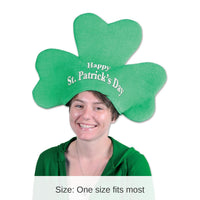 6 Pack Bulk Plush St Patrick's Day Shamrock Hat