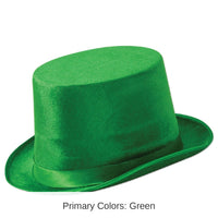 12 Pack Bulk St. Patrick's Day Green Vel-Felt Top Hat